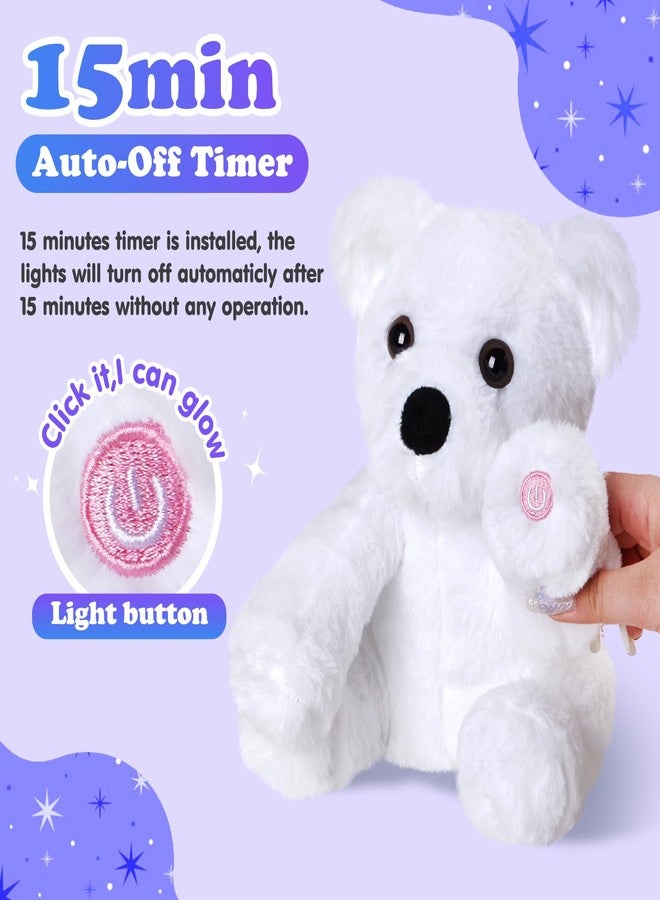 BSTAOFY Glow Polar Bear Light up Stuffed Animal LED Night Light Bear Soft Plush Toy Adorable Birthday Mother's Children's Day Valentines for Toddler Kids, White, 9.5'' - Image 4